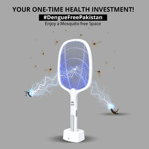 2-in-1 Rechargeable Electric Mosquito Racket