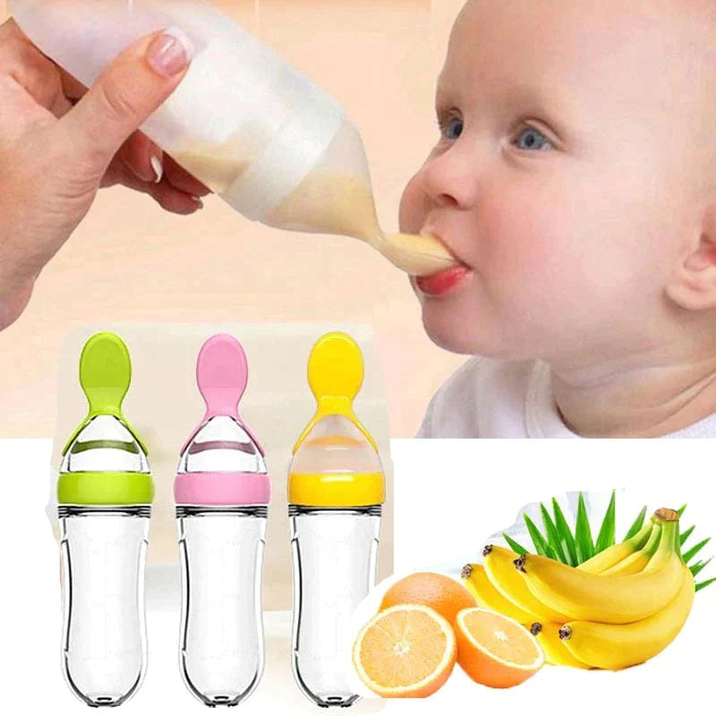 BABY SILICONE SPOON FEEDER PACIFIER AND KNEEPAD (PACK OF 3)