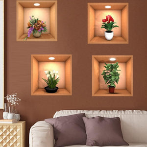 3D Wall Decor Stickers - Pack of 4